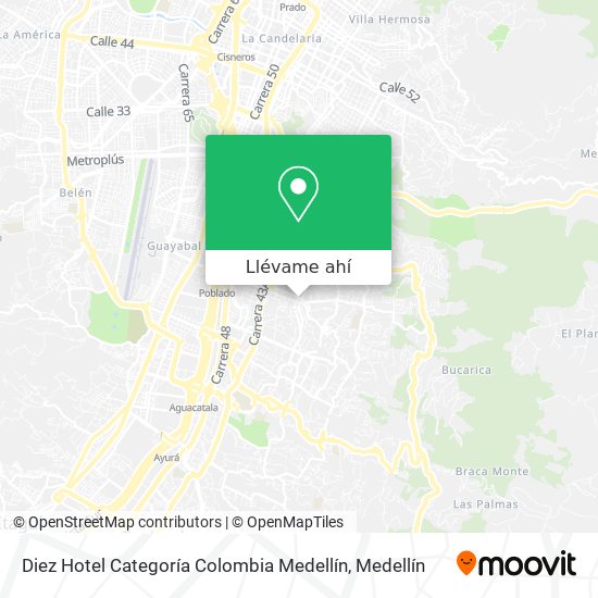 Mapa de Diez Hotel Categoría Colombia Medellín