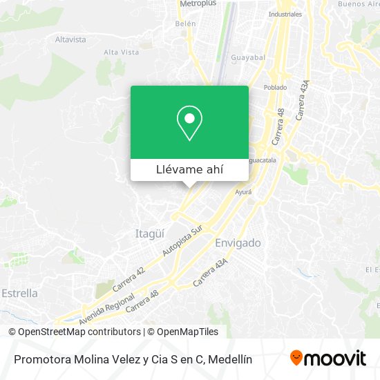 Mapa de Promotora Molina Velez y Cia S en C