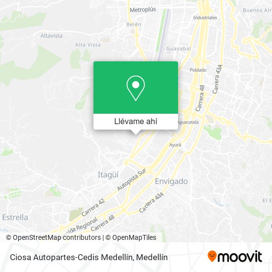 Mapa de Ciosa Autopartes-Cedis Medellín