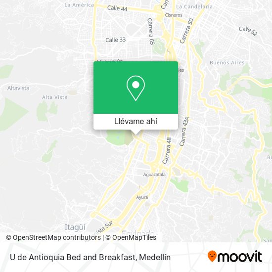 Mapa de U de Antioquia Bed and Breakfast