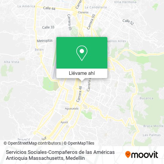 Mapa de Servicios Sociales-Compañeros de las Américas Antioquia Massachusetts