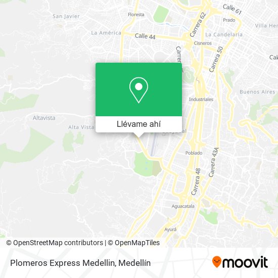 Mapa de Plomeros Express Medellin