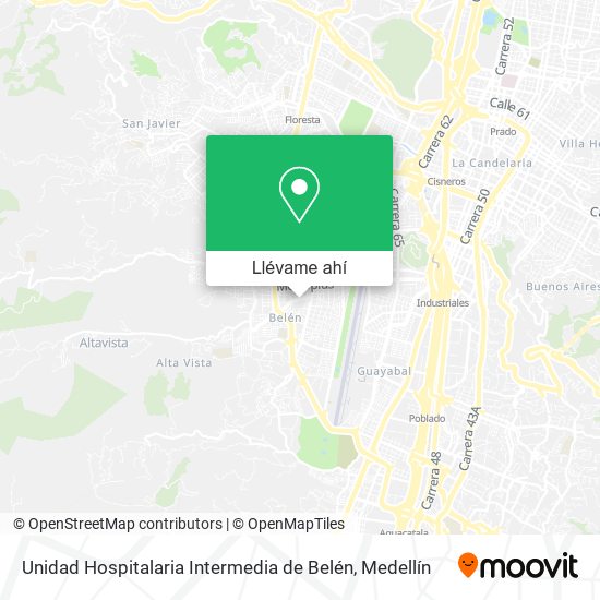 Mapa de Unidad Hospitalaria Intermedia de Belén