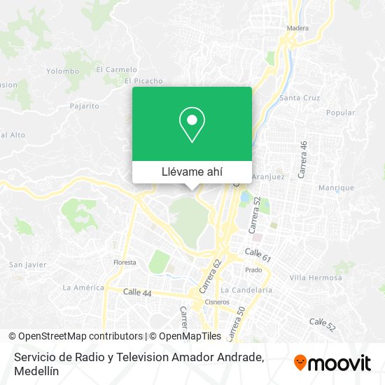 Mapa de Servicio de Radio y Television Amador Andrade