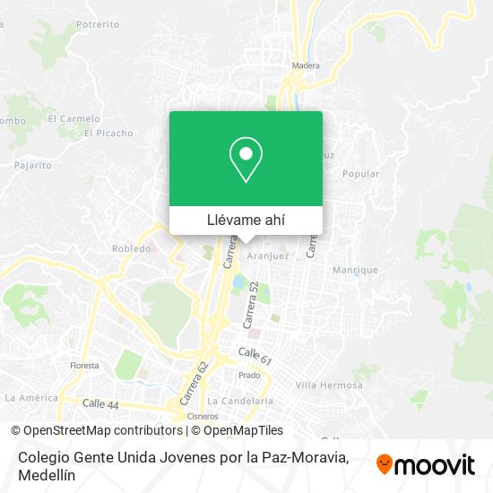 Mapa de Colegio Gente Unida Jovenes por la Paz-Moravia