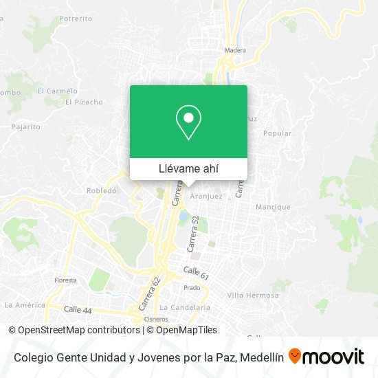 Mapa de Colegio Gente Unidad y Jovenes por la Paz