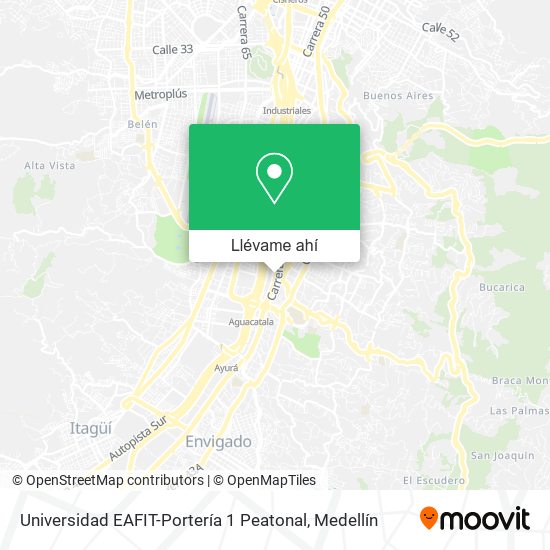 Mapa de Universidad EAFIT-Portería 1 Peatonal