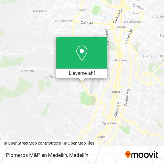 Mapa de Plomeros M&P en Medellín