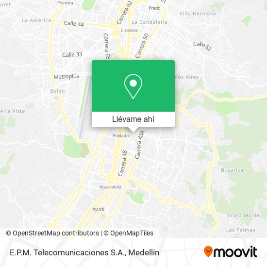 Mapa de E.P.M. Telecomunicaciones S.A.