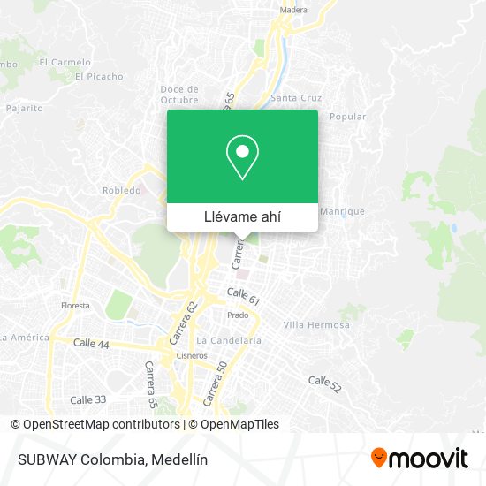 Mapa de SUBWAY Colombia