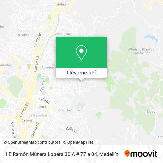 Mapa de I.E Ramón Múnera Lopera 30 A # 77 a 04