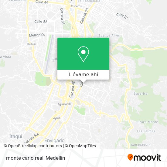 Cómo llegar a monte carlo real en Medellín en Autobús o Metro?