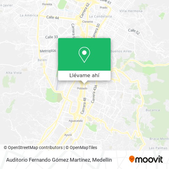 Mapa de Auditorio Fernando Gómez Martínez