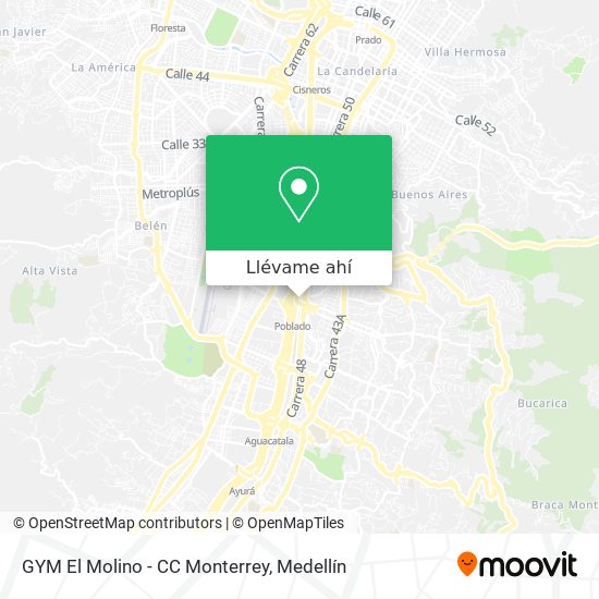 Mapa de GYM El Molino - CC Monterrey