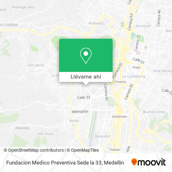 Mapa de Fundacion Medico Preventiva Sede la 33