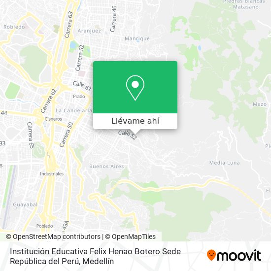 Mapa de Institución Educativa Felix Henao Botero Sede República del Perú