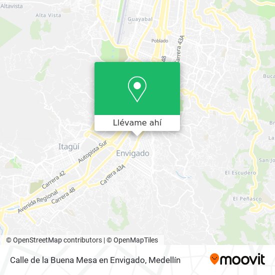 Mapa de Calle de la Buena Mesa en Envigado