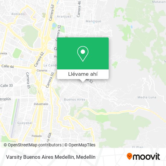 Mapa de Varsity Buenos Aires Medellín