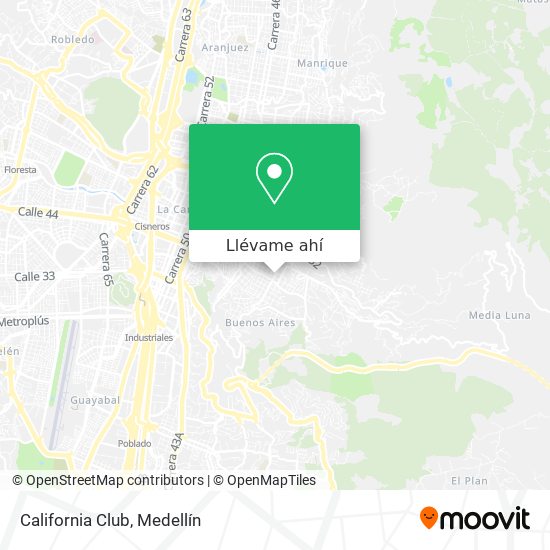 Cómo llegar a California Club en Medellín en Autobús o Metro?