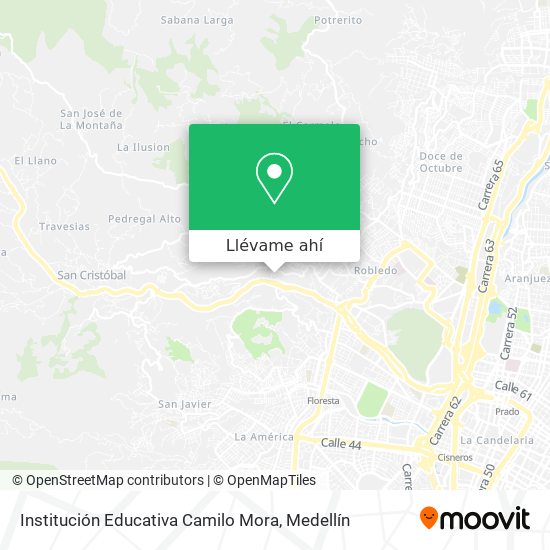 Mapa de Institución Educativa Camilo Mora