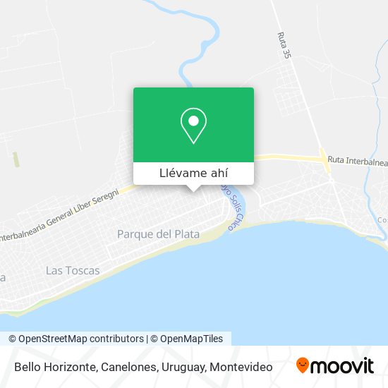 Mapa de Bello Horizonte, Canelones, Uruguay