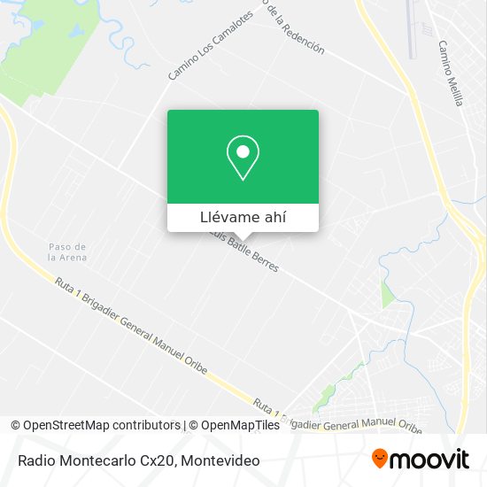 Mapa de Radio Montecarlo Cx20