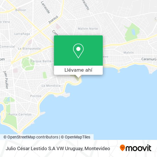 Mapa de Julio César Lestido S.A VW Uruguay
