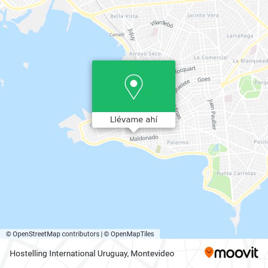 Mapa de Hostelling International Uruguay