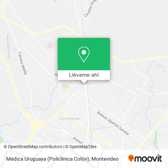 Mapa de Médica Uruguaya (Policlínica Colón)