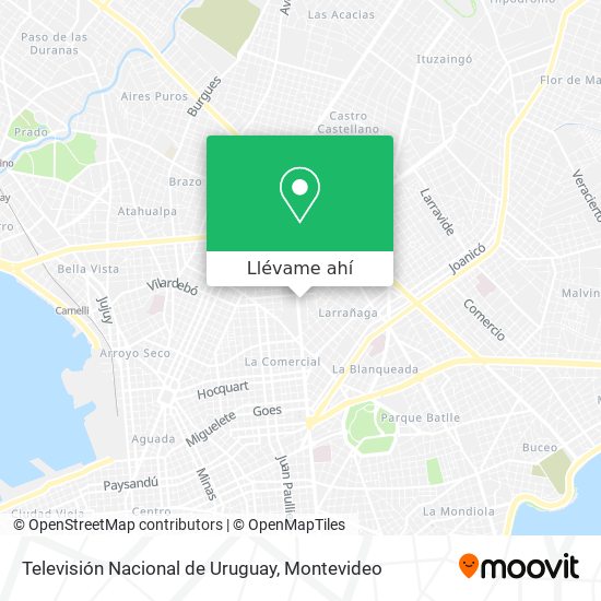 Mapa de Televisión Nacional de Uruguay