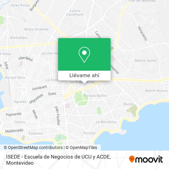 Mapa de ISEDE - Escuela de Negocios de UCU y ACDE