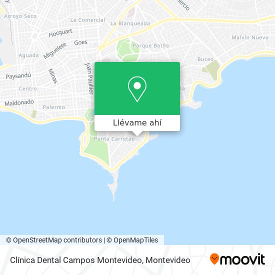 Mapa de Clínica Dental Campos Montevideo