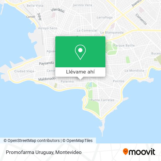 Mapa de Promofarma Uruguay