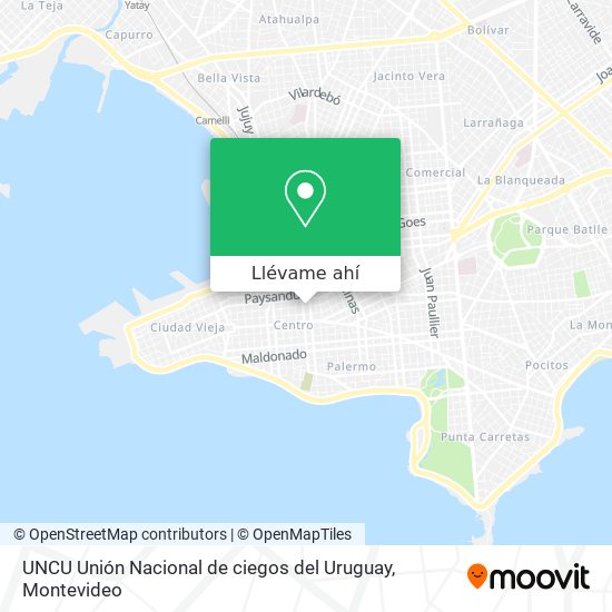 Mapa de UNCU Unión Nacional de ciegos del Uruguay