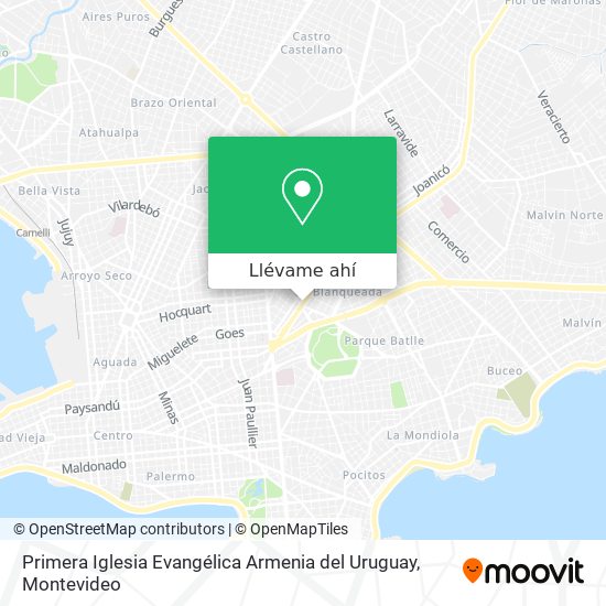 Mapa de Primera Iglesia Evangélica Armenia del Uruguay
