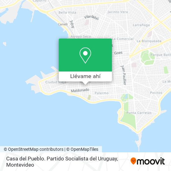 Mapa de Casa del Pueblo. Partido Socialista del Uruguay