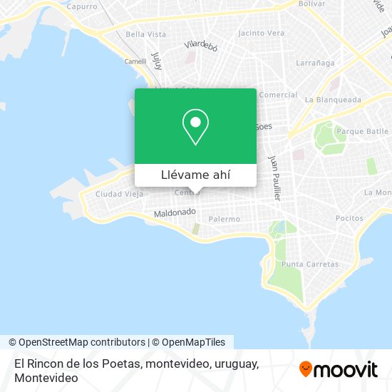 Mapa de El Rincon de los Poetas, montevideo, uruguay