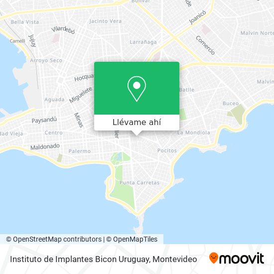 Mapa de Instituto de Implantes Bicon Uruguay