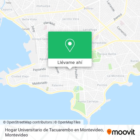 Mapa de Hogar Universitario de Tacuarembo en Montevideo