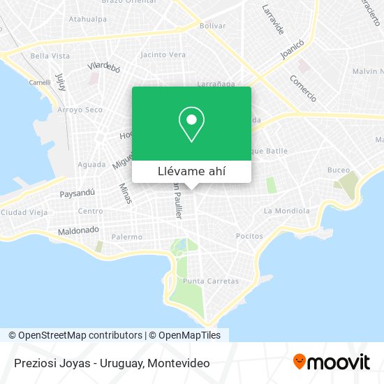 Mapa de Preziosi Joyas - Uruguay