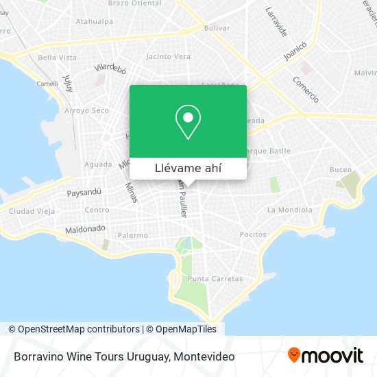 Mapa de Borravino Wine Tours Uruguay
