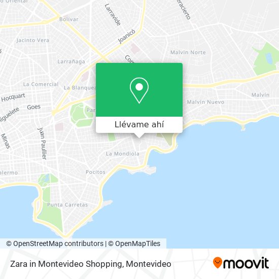Mapa de Zara in Montevideo Shopping