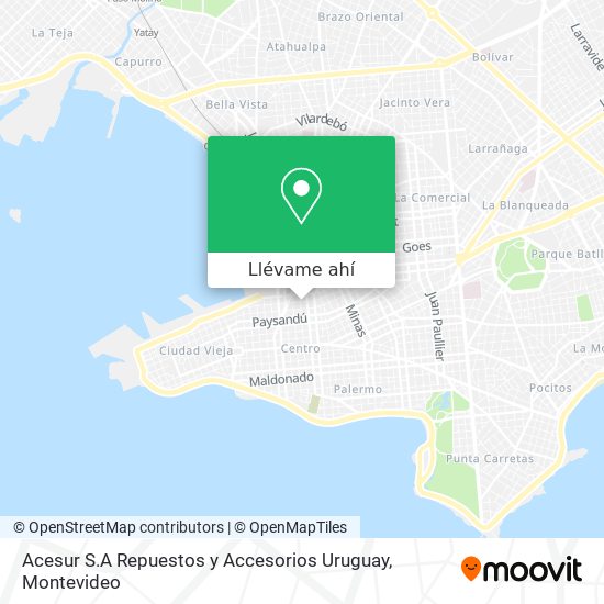 Mapa de Acesur S.A Repuestos y Accesorios Uruguay