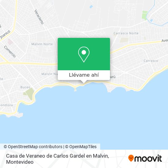 Mapa de Casa de Veraneo de Carlos Gardel en Malvin