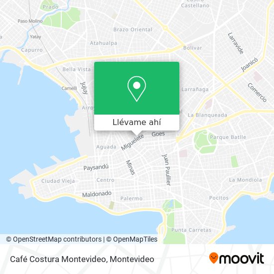 Mapa de Café Costura Montevideo