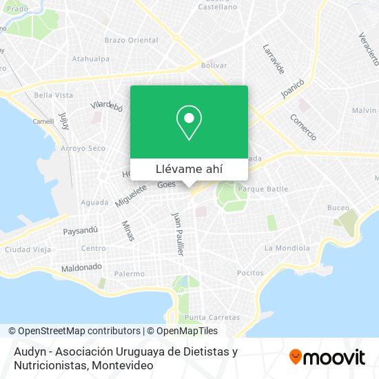 Mapa de Audyn - Asociación Uruguaya de Dietistas y Nutricionistas