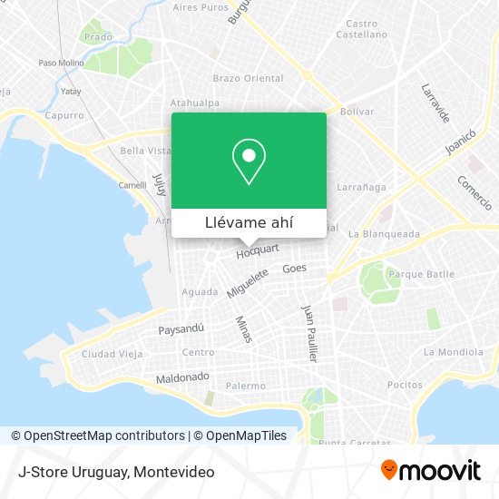 Mapa de J-Store Uruguay