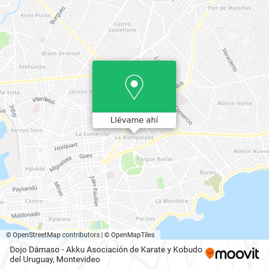 Mapa de Dojo Dámaso - Akku Asociación de Karate y Kobudo del Uruguay