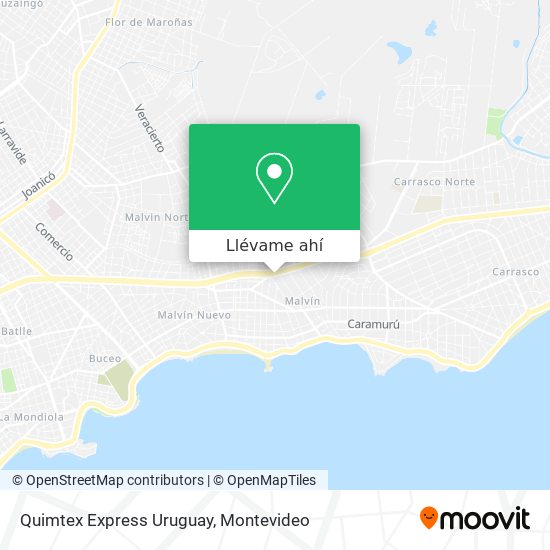 Mapa de Quimtex Express Uruguay