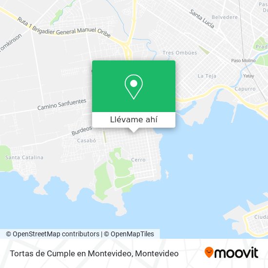 Mapa de Tortas de Cumple en Montevideo